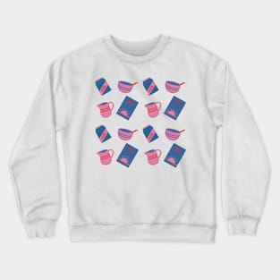 Breakfast Cereal and Milk Pattern Crewneck Sweatshirt